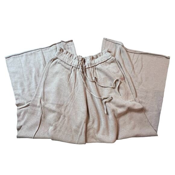 Lunya Cozy Cotton Silk Relaxed Pant Nutmeg Heather Wide Leg Drawstring M New - Picture 7 of 14